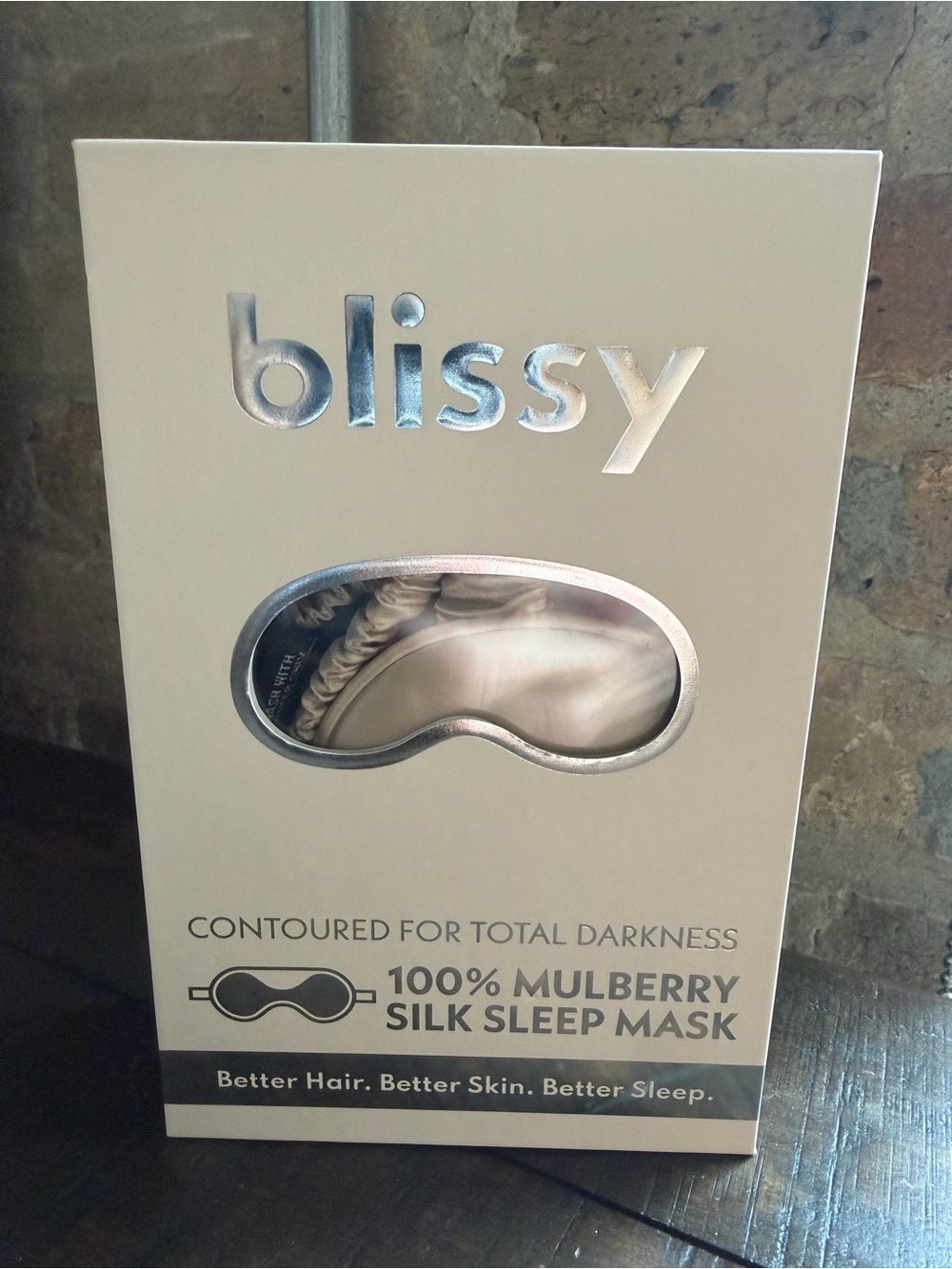 Blissy 100% Mulberry Silk Sleep Mask - Champagne